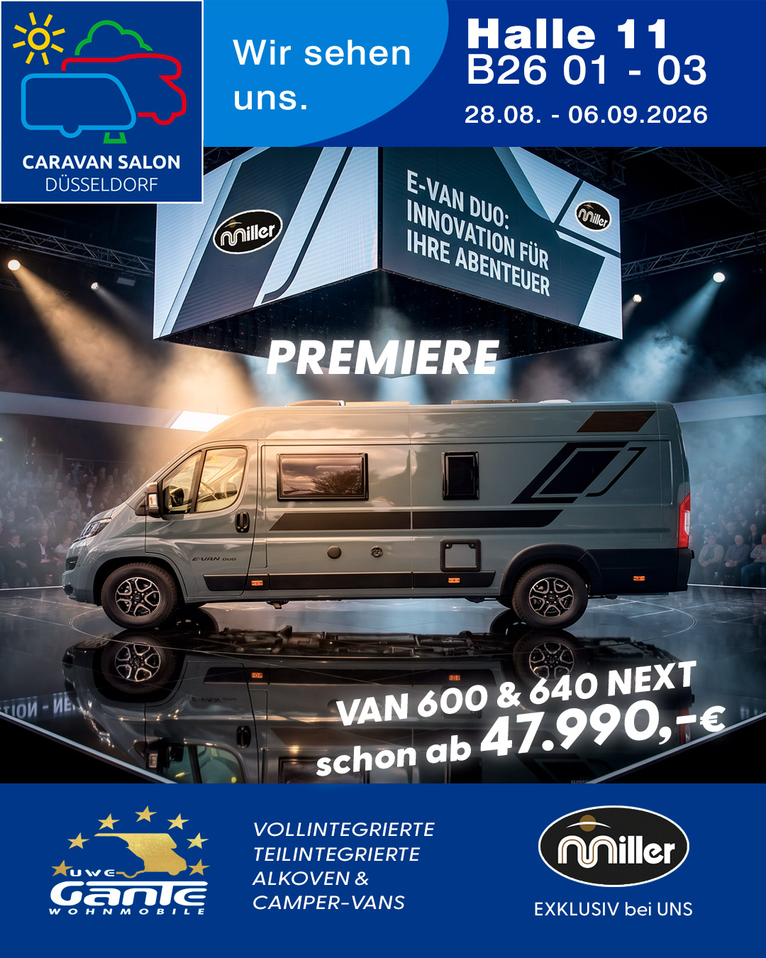 Miller Premiere auf dem Caravan Salon Düsseldorf